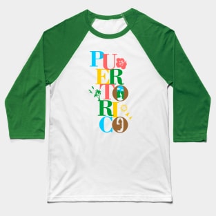 Puerto Rico Boricua Symbols Tropical Colors Baseball T-Shirt